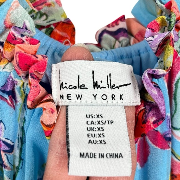 Nicole Miller New York Blue & Pink Ruffled Tiered Sundress Size XS - Picture 8 of 12